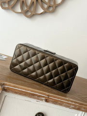 VINTAGE COSMETIC BAG 22 IN MIKADO SHINY CALFSKIN GOLD HARDWARE