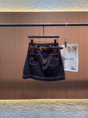 LOEWE SLEEVELESS TOP & DENIM SHORTS SET STYLE 71