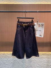 LOEWE SLEEVELESS TOP & DENIM SHORTS SET STYLE 72