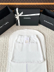 Chanel 25P Mini Skirt White Tweed 237298