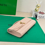 BV Long Clutch Andiamo 31 Pink Leather Ghw