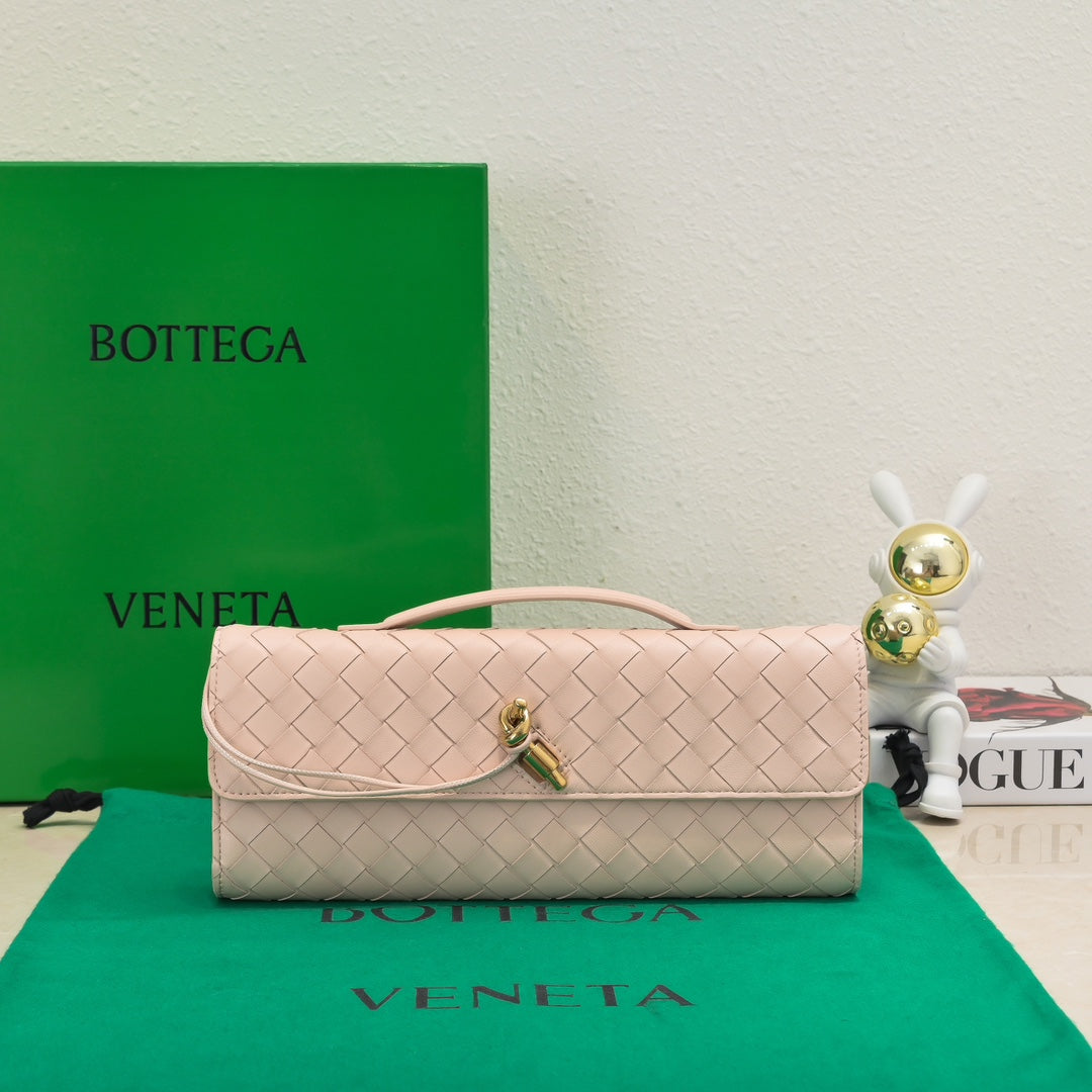 BV Long Clutch Andiamo 31 Pink Leather Ghw