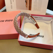 HEADBAND IN AMBER ORANGE TWEED AND SILK 262051