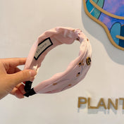 HAIRBAND WITH FLOWER PRINT IN BABY PINK SILK 398863