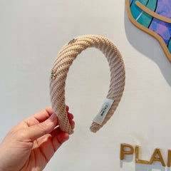 CAMEL BEIGE WOOL FABRIC HAIRBAND 402916