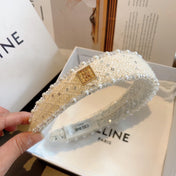 WHITE TWEED WITH PEARL HAIRBAND 412431