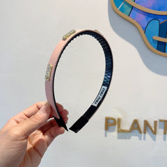 HEAD BAND IN LIGHT PINK LAMBSKIN AND RESIN 417297