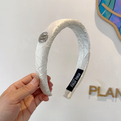 THICK HEADBAND IN WHITE FABRIC 432778