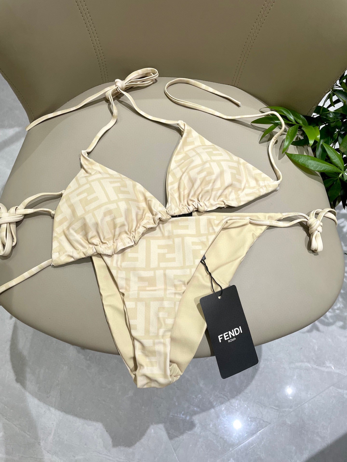 FENDI BIKINI 25S TWO PIECE IN BEIGE 742661