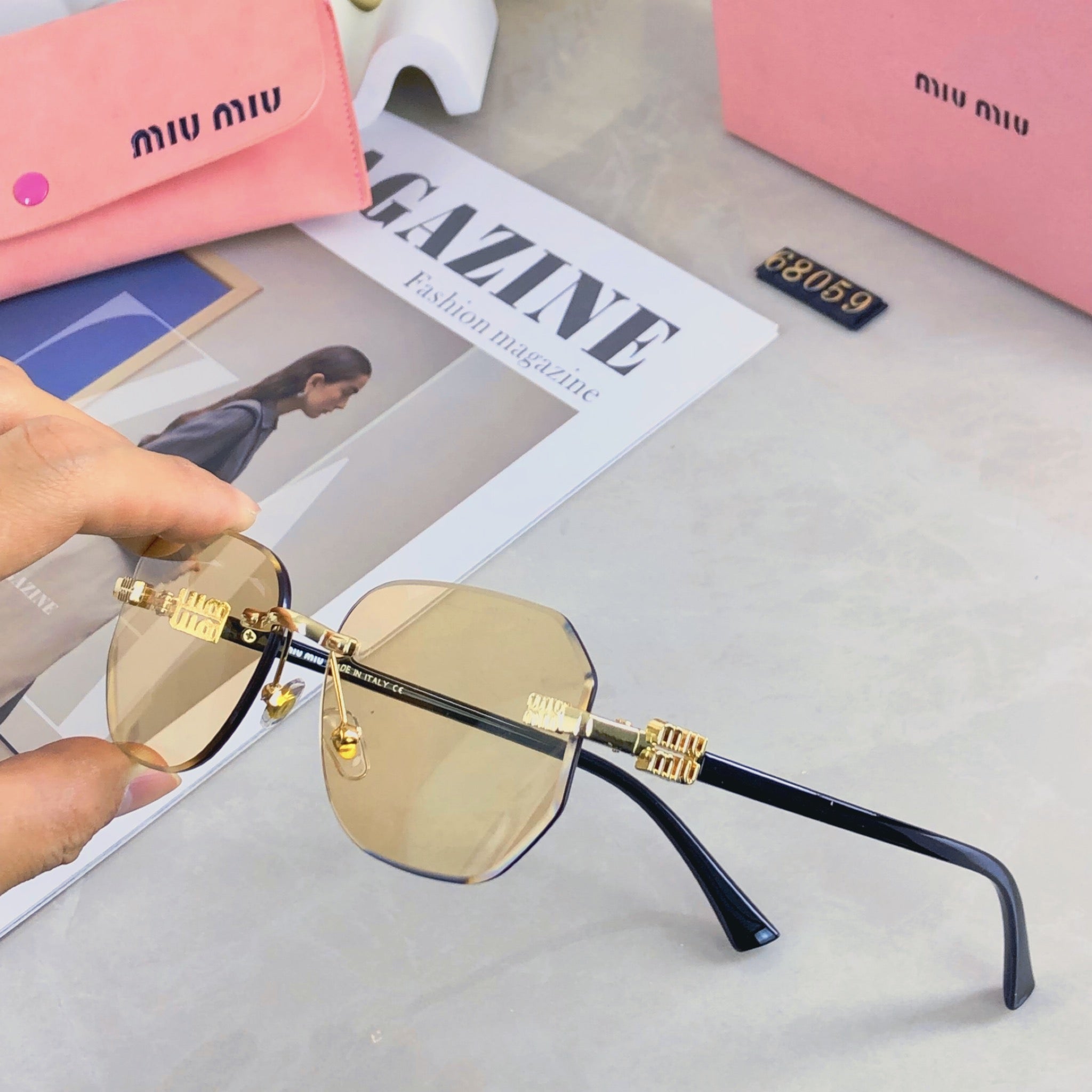 LOGO SUNGLASSES 498947 IN METAL