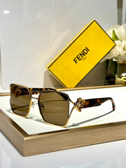 OVERSIZED FF DIAMONDS SQUARE FRAME SUNGLASSES FE40151U IN METAL