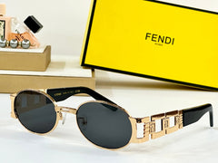 FIRST CRYSTAL OVAL FRAME SUNGLASSES 7076 IN METAL