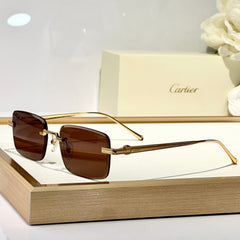 C DE RIMLESS SQUARE FRAME SUNGLASSES CT0610S IN METAL