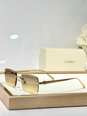 C DE RIMLESS SQUARE FRAME SUNGLASSES CT0610S IN METAL