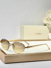 C DE RIMLESS ROUND FRAME SUNGLASSES CT0611S IN METAL