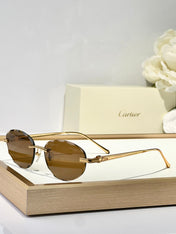 C DE RIMLESS ROUND FRAME SUNGLASSES CT0611S IN METAL