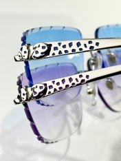 PANTHÈRE RIMLESS SQUARE FRAME SUNGLASSES 580908 IN METAL