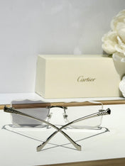 PANTHÈRE PHOTOCHROMIC LENSES RIMLESS SQUARE FRAME SUNGLASSES 580911 IN METAL