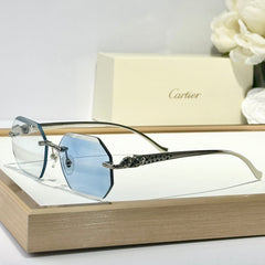 PANTHÈRE RIMLESS GEOMETRIC FRAME SUNGLASSES 580912 IN METAL