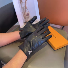 LV GLOVES IN BLACK LAMBSKIN 462373