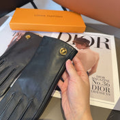 LV GLOVES IN BLACK LAMBSKIN 463910