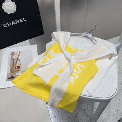 TANK TOP 615186 IN WHITE AND YELLOW COTTON RIBBED KNIT