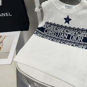 TANK TOP 612065 IN WHITE COTTON RIBBED EMBOSSED LOGO