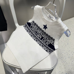 TANK TOP 612065 IN WHITE COTTON RIBBED EMBOSSED LOGO