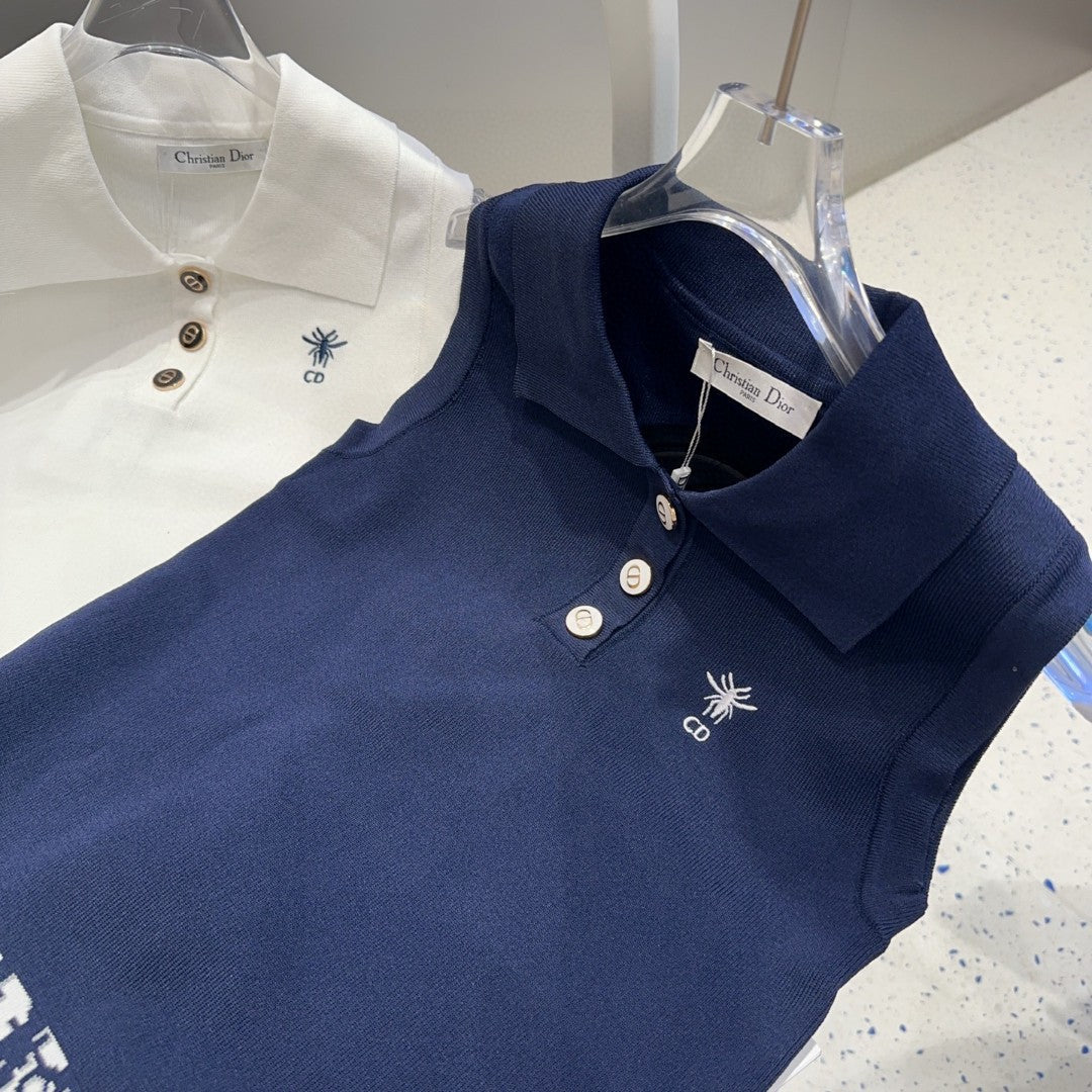 POLO TANK TOP 639173 IN WHITE COTTON RIBBED KNIT