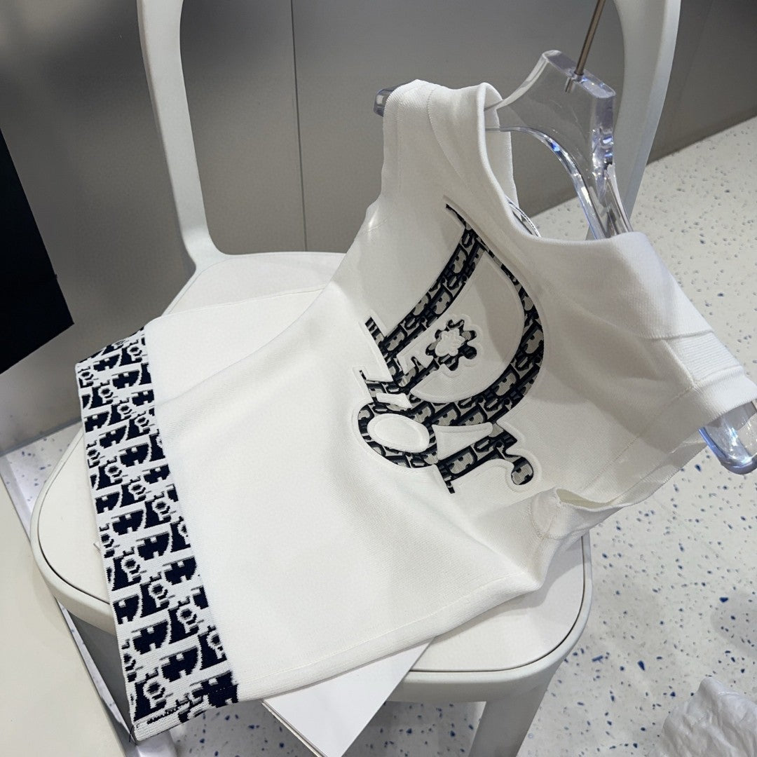 POLO TANK TOP 639173 IN WHITE COTTON RIBBED KNIT