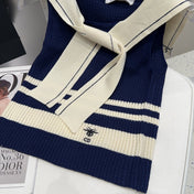 STRIPED TANK TOP 612059 IN NAVY BLUE AND WHITE COTTON RIBBED