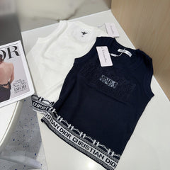 TANK TOP 612061 IN NAVY BLUE COTTON RIBBED