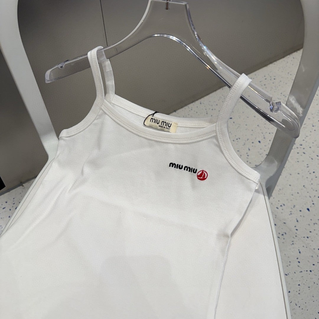 CAMISOLE 613778 IN WHITE COTTON RIBBED