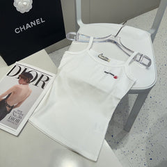 CAMISOLE 613778 IN WHITE COTTON RIBBED