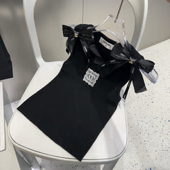 TANK TOP 615181 IN BLACK COTTON RIBBED KNIT