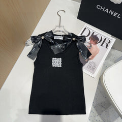 TANK TOP 615181 IN BLACK COTTON RIBBED KNIT