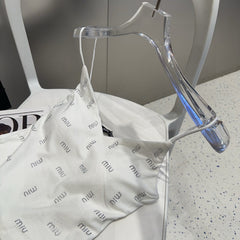 CAMI TOP 640628 IN WHITE COTTON RIBBED KNIT