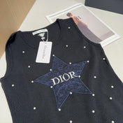 TANK TOP 633197 IN BLACK COTTON EMBOSSED PEARL