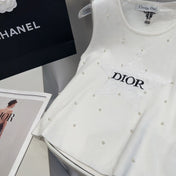 TANK TOP 633196 IN WHITE COTTON EMBOSSED PEARL