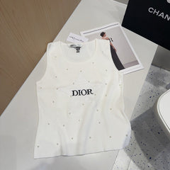 TANK TOP 633196 IN WHITE COTTON EMBOSSED PEARL