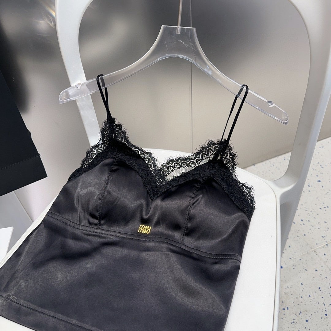 CAMISOLE 625969 IN BLACK SILK