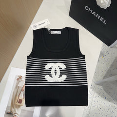 TANK TOP 633198 IN BLACK AND WHITE COTTON