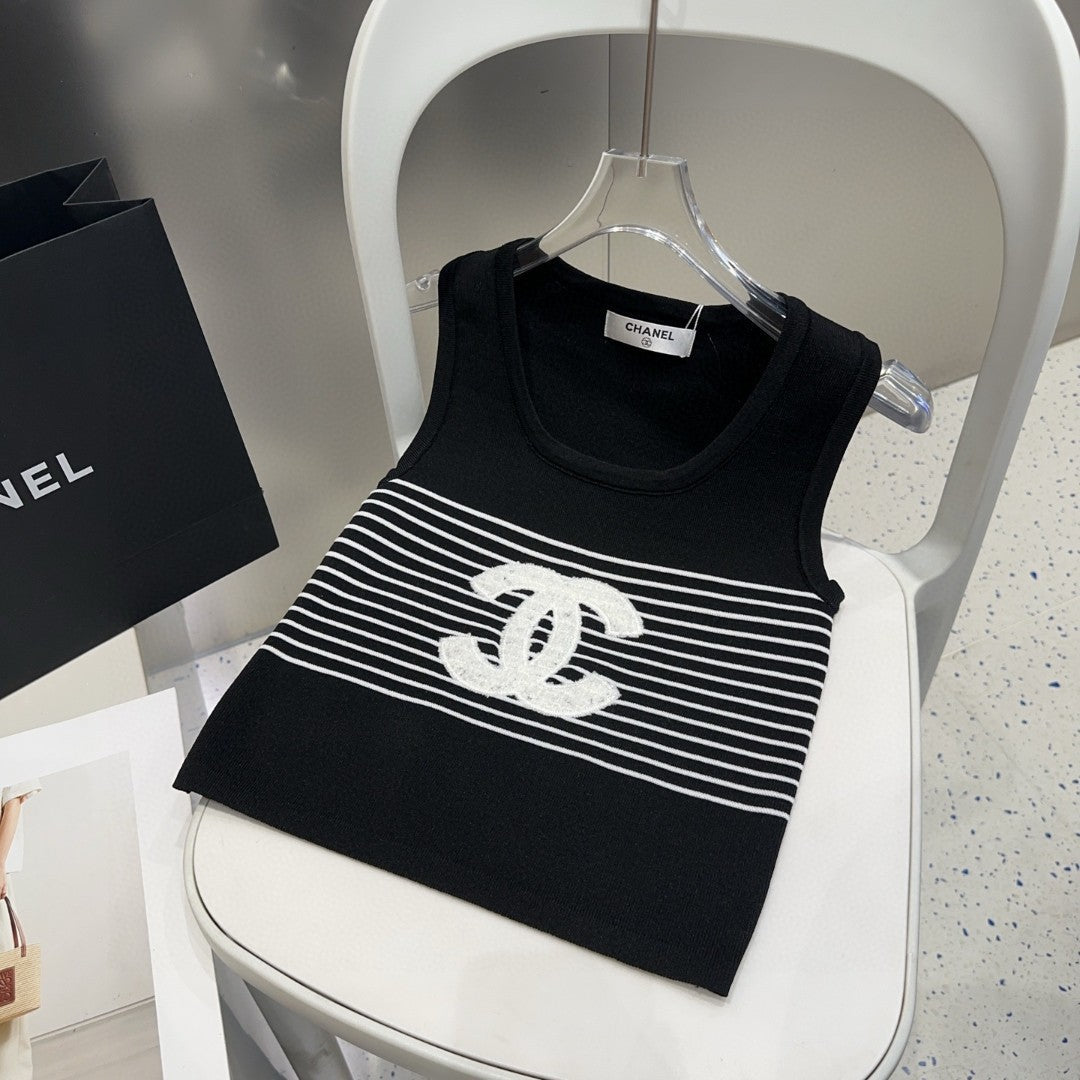 TANK TOP 633198 IN BLACK AND WHITE COTTON