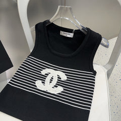 TANK TOP 633198 IN BLACK AND WHITE COTTON