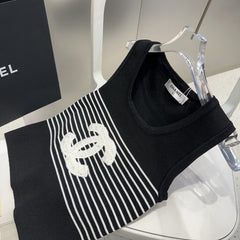 TANK TOP 633198 IN BLACK AND WHITE COTTON