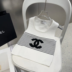 TANK TOP 633199 IN BLACK AND WHITE COTTON