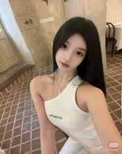 ONE SHOULDER TOP 633200 IN WHITE COTTON