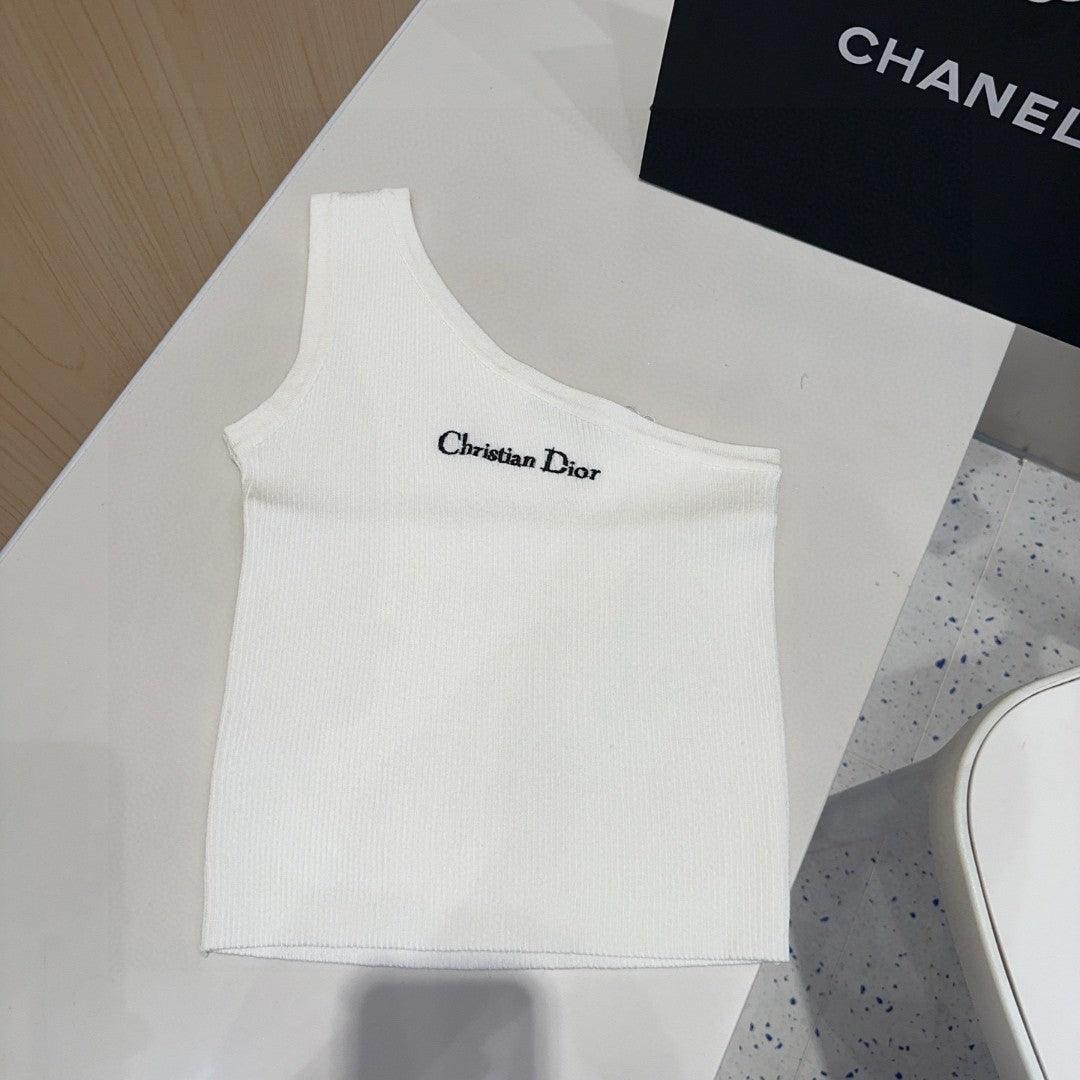 ONE SHOULDER TOP 633200 IN WHITE COTTON