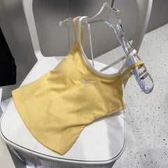 CAMISOLE 625967 IN YELLOW COTTON RIBBED