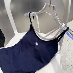 CAMISOLE 625968 IN NAVY BLUE COTTON RIBBED